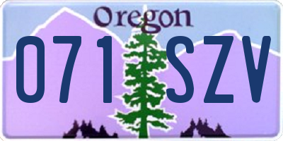 OR license plate 071SZV