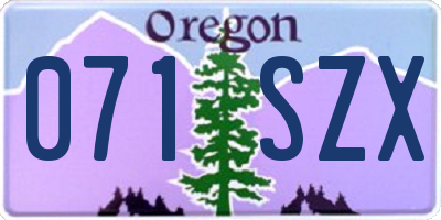 OR license plate 071SZX