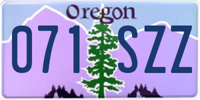OR license plate 071SZZ