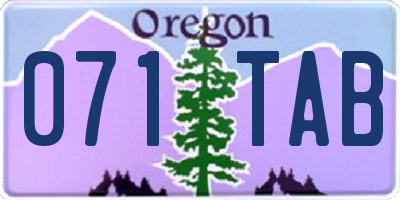 OR license plate 071TAB