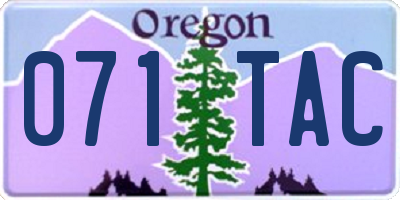 OR license plate 071TAC