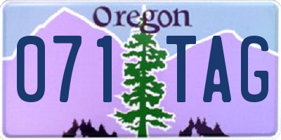 OR license plate 071TAG