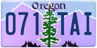 OR license plate 071TAI