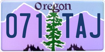 OR license plate 071TAJ