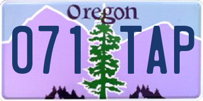 OR license plate 071TAP