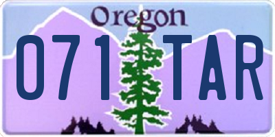 OR license plate 071TAR