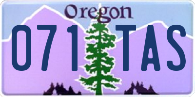 OR license plate 071TAS