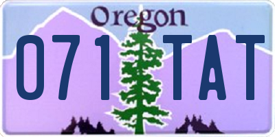 OR license plate 071TAT
