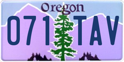 OR license plate 071TAV