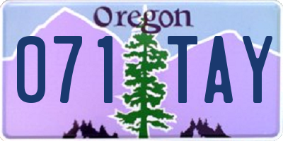 OR license plate 071TAY