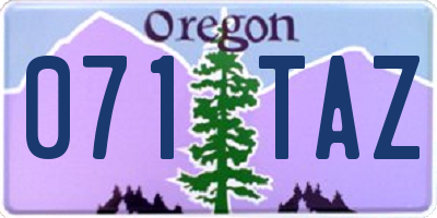OR license plate 071TAZ