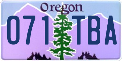 OR license plate 071TBA