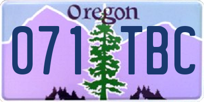 OR license plate 071TBC