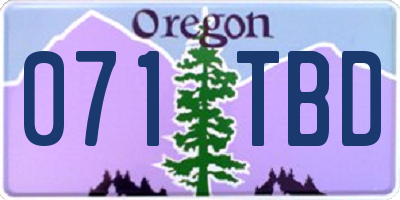 OR license plate 071TBD
