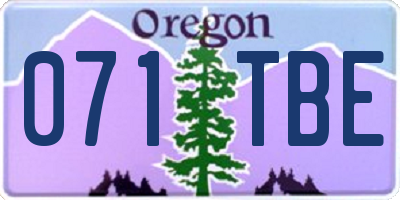 OR license plate 071TBE