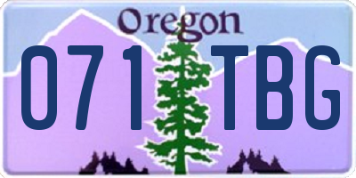 OR license plate 071TBG