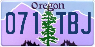 OR license plate 071TBJ