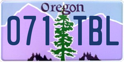 OR license plate 071TBL