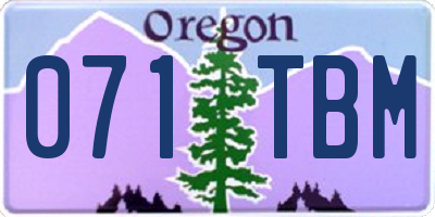 OR license plate 071TBM