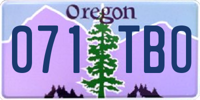 OR license plate 071TBO