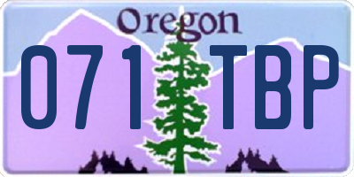 OR license plate 071TBP