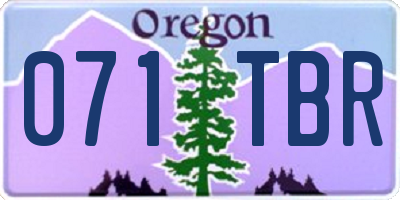 OR license plate 071TBR
