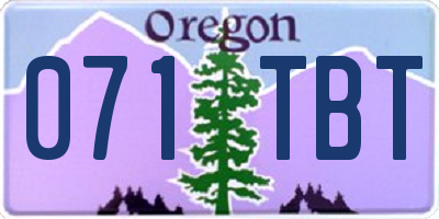 OR license plate 071TBT