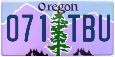 OR license plate 071TBU