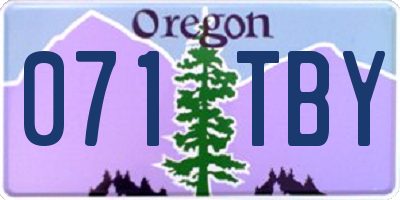 OR license plate 071TBY