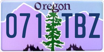 OR license plate 071TBZ