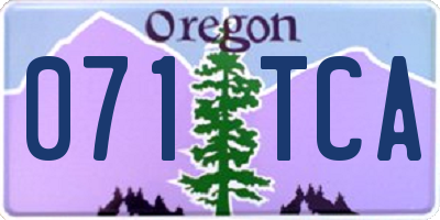 OR license plate 071TCA