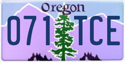 OR license plate 071TCE