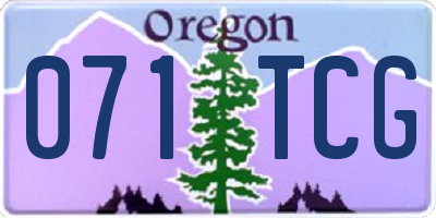 OR license plate 071TCG