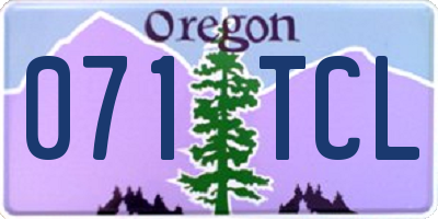 OR license plate 071TCL