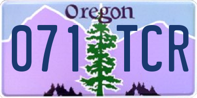 OR license plate 071TCR
