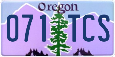 OR license plate 071TCS