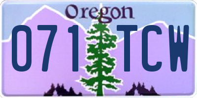OR license plate 071TCW