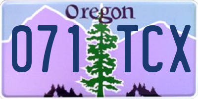 OR license plate 071TCX