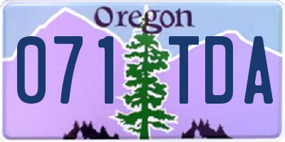 OR license plate 071TDA