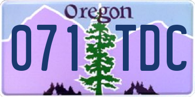 OR license plate 071TDC