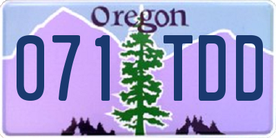 OR license plate 071TDD