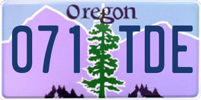 OR license plate 071TDE