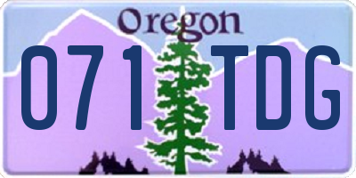 OR license plate 071TDG