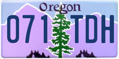OR license plate 071TDH