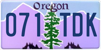 OR license plate 071TDK