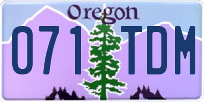 OR license plate 071TDM