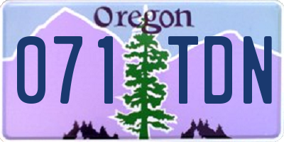 OR license plate 071TDN