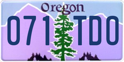 OR license plate 071TDO