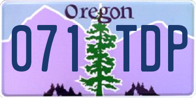OR license plate 071TDP