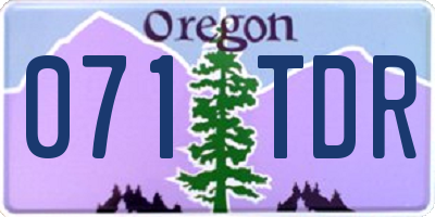 OR license plate 071TDR